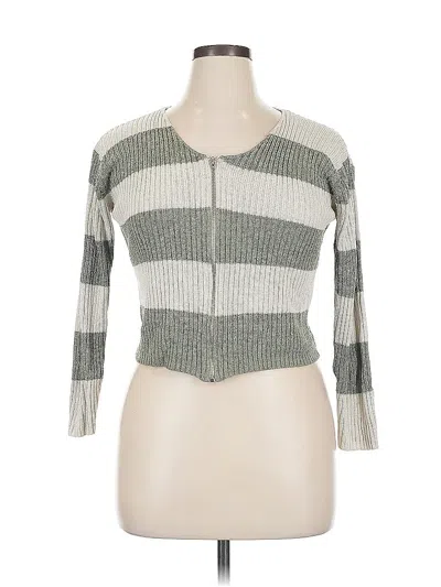 Pre-owned Dressbarn Silk Cardigan Sweater In Gray