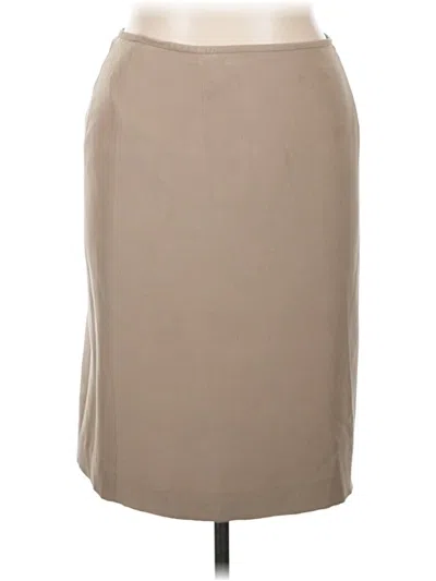 Pre-owned Dressbarn Silk Skirt In Brown