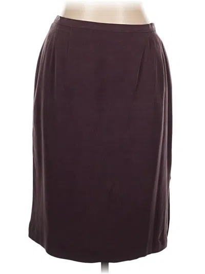 Pre-owned Dressbarn Silk Skirt In Brown