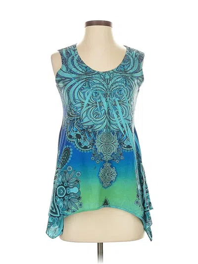 Pre-owned Dressbarn Sleeveless Blouse In Blue