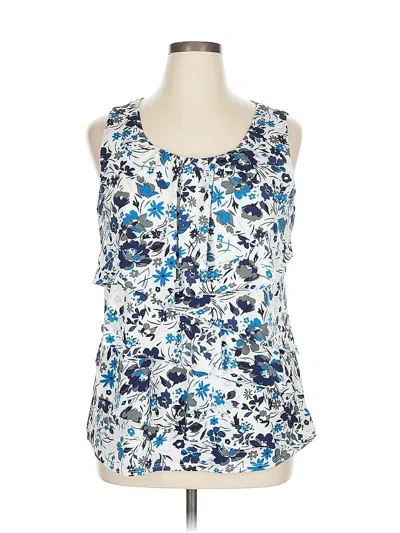 Pre-owned Dressbarn Sleeveless Blouse In Blue