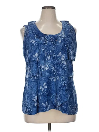 Pre-owned Dressbarn Sleeveless Blouse In Blue
