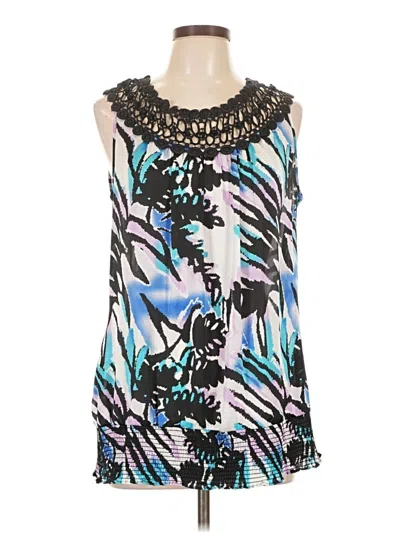 Pre-owned Dressbarn Sleeveless Blouse In Blue