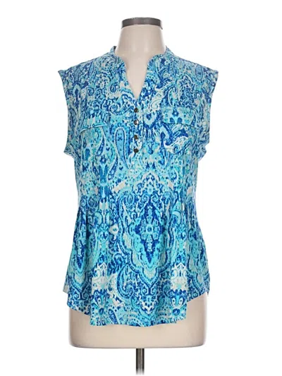 Pre-owned Dressbarn Sleeveless Blouse In Blue