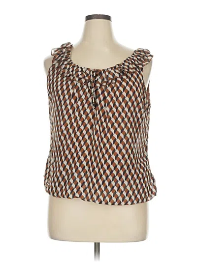 Pre-owned Dressbarn Sleeveless Blouse In Brown