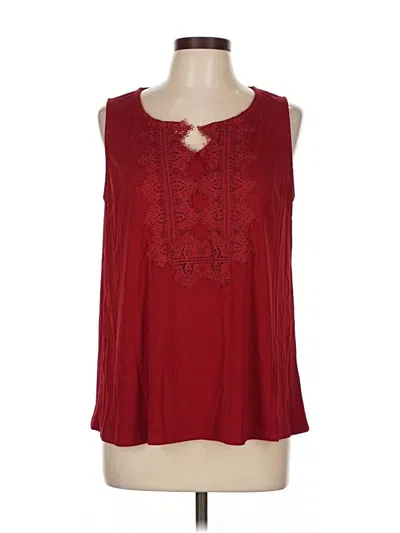 Pre-owned Dressbarn Sleeveless Blouse In Burgundy