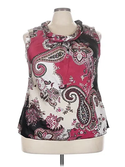 Pre-owned Dressbarn Sleeveless Blouse In Burgundy