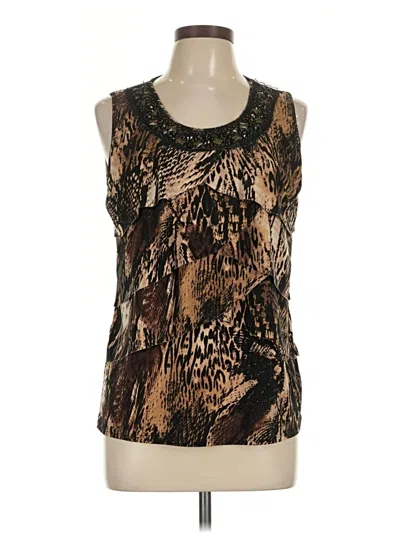 Pre-owned Dressbarn Sleeveless Blouse In Gold