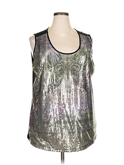 Pre-owned Dressbarn Sleeveless Blouse In Silver
