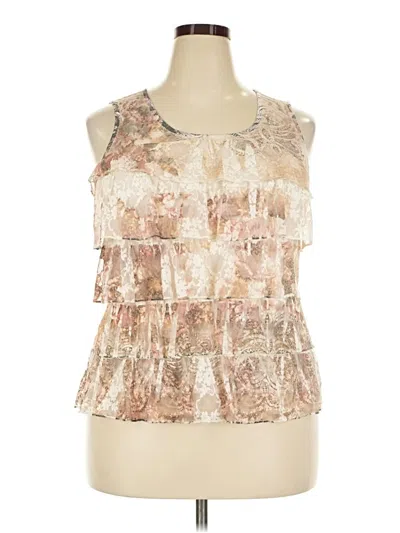 Pre-owned Dressbarn Sleeveless Blouse In Tan