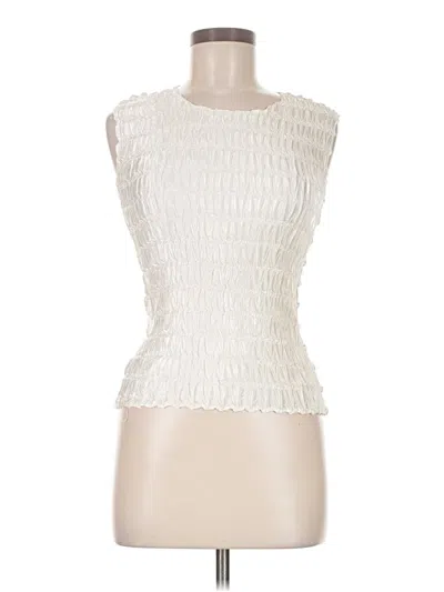 Pre-owned Dressbarn Sleeveless Blouse In White