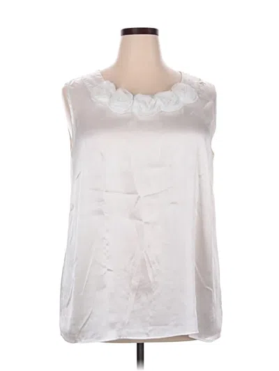 Pre-owned Dressbarn Sleeveless Blouse In White