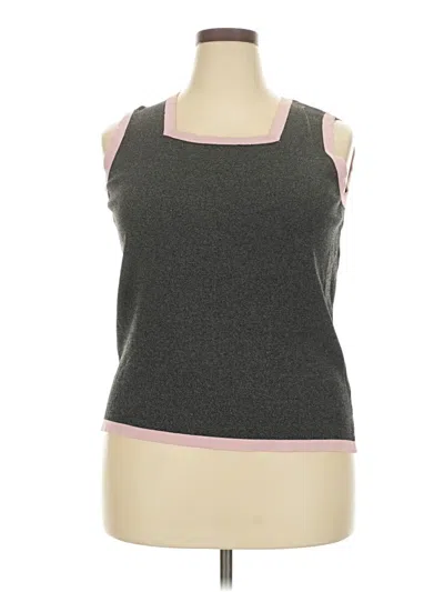 Pre-owned Dressbarn Sleeveless Top In Gray