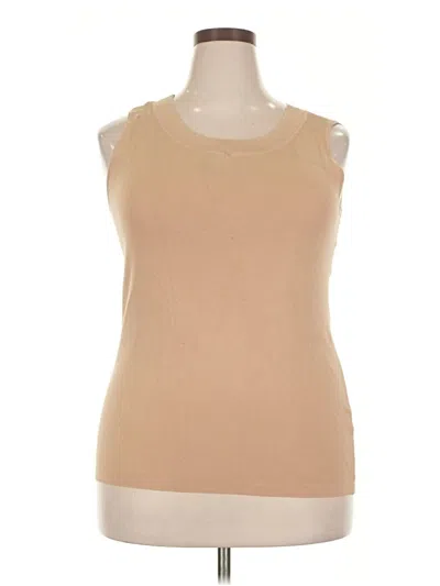 Pre-owned Dressbarn Sleeveless T-shirt In Tan