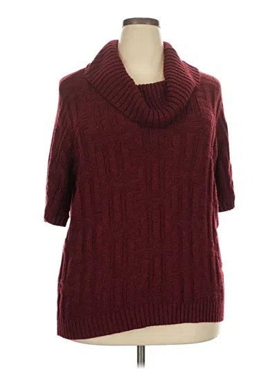 Pre-owned Dressbarn Turtleneck Sweater In Burgundy