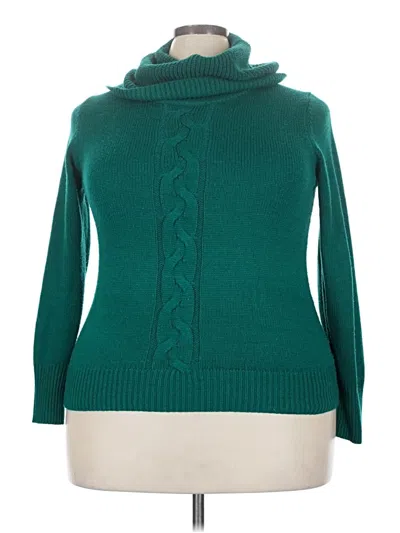Pre-owned Dressbarn Turtleneck Sweater In Green