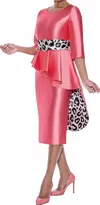 Dresses By Nubiano Tiger Print Hilo Midi Dress In Pink In Pink