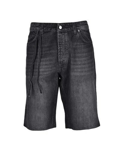 Dressism. Black Cotton Bermuda Shorts