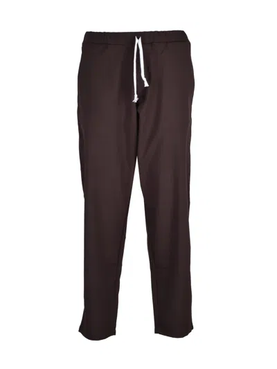 Dressism. Brown Jogger Trousers In Burgundy