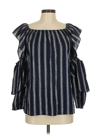 Pre-owned Drew 3/4 Sleeve Blouse In Blue