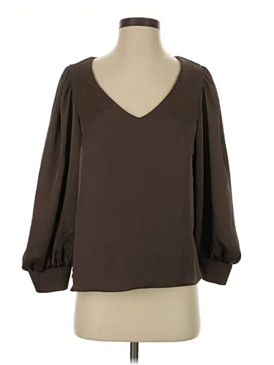 Pre-owned Drew 3/4 Sleeve Blouse In Brown
