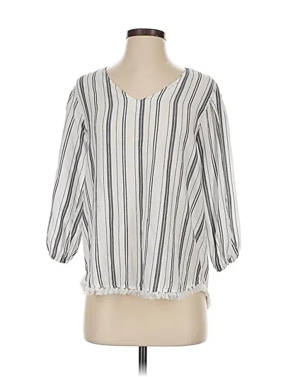 Pre-owned Drew 3/4 Sleeve Blouse In Gray