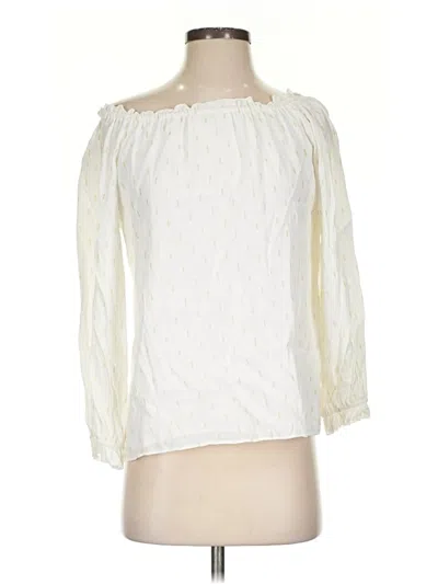 Pre-owned Drew 3/4 Sleeve Blouse In Ivory