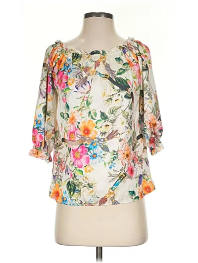 Pre-owned Drew 3/4 Sleeve Blouse In Ivory