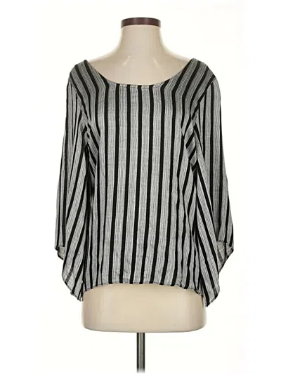 Pre-owned Drew 3/4 Sleeve Blouse In Silver