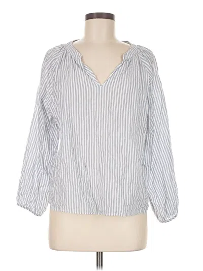 Pre-owned Drew 3/4 Sleeve Blouse In Silver