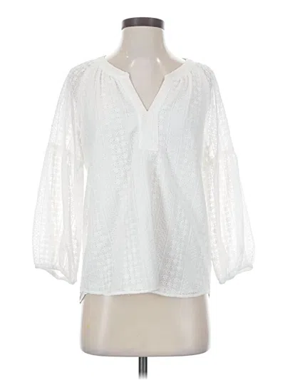 Pre-owned Drew 3/4 Sleeve Blouse In White