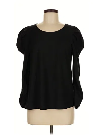 Pre-owned Drew 3/4 Sleeve Top Black Boatneck Tops
