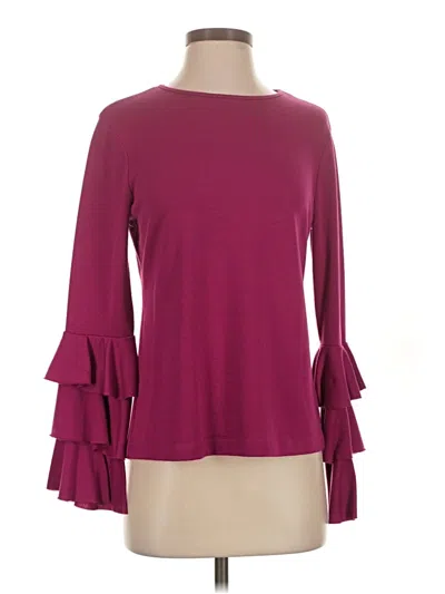 Pre-owned Drew 3/4 Sleeve Top Burgundy Boatneck Tops