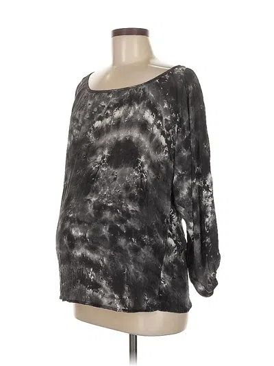 Pre-owned Drew 3/4 Sleeve Top Gray One Shoulder Neckline Tops