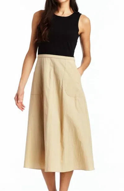 Drew Alaia Twofer Dress In Khaki