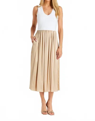 Drew Alessandra Midi Dress In Beige In Brown