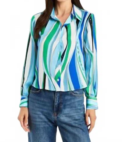 Drew Alexa Button Down Shirt In Multi