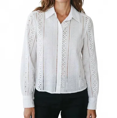 Drew Alexa Embroidered Top In Ivory In Multi