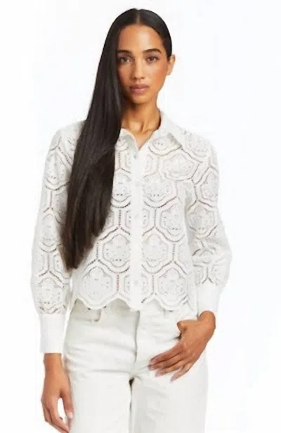 Drew Alexa Lace Shirt In White In Multi
