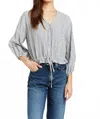 Drew Amara Striped Top In Gray In Gray