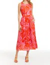 Drew Amber Midi Dress In Hot Pink In Pink