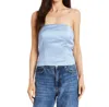 Drew Antonia Shadow Stripe Top In Sky In Blue