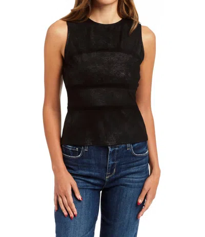 Drew Ash Seamed Faux Sudede Top In Black