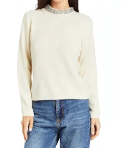 Drew Aurora Jeweled Collar Sweater In Ivory In Neutral