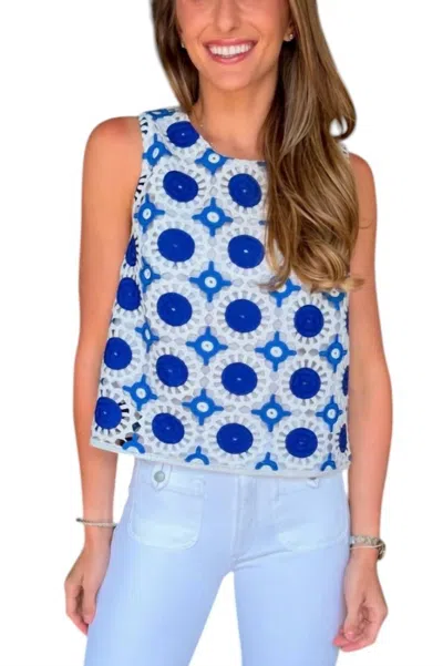Drew Brayden Top In Blue/white In Multi