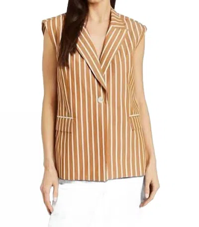 Drew Brooke Vest In Coffee Tan In Multi