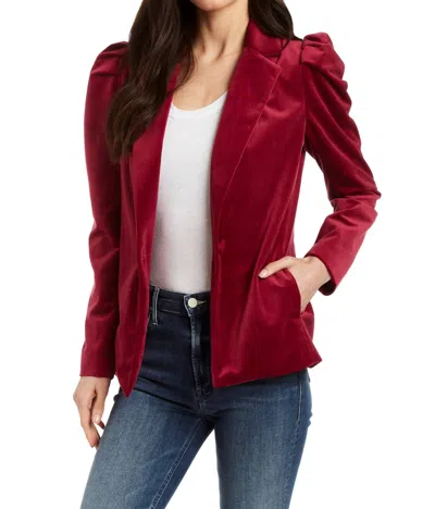 Drew Carole Velvet Jacket In Passion In Pink