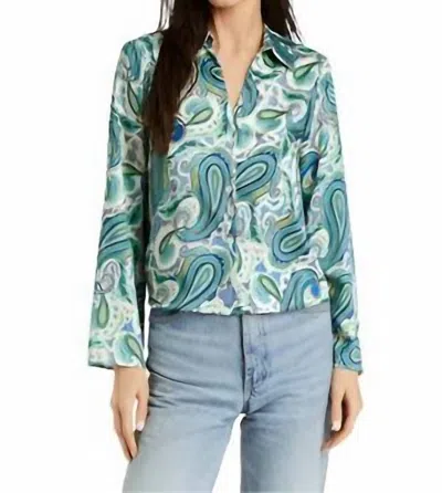 Drew Celine Paisley Shirt In Turquoise In Green