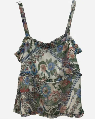 Drew Charlie Strap Top In Blue In Multi