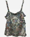 Drew Charlie Strap Top In Blue In Multi